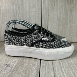 Vans Authentic Platform 2.0 Black White Plaid Chunky Sneaker Shoe Women Size 6.5